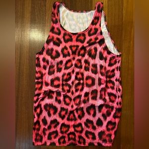 Neon leopard print pink tank top. Brand new, never worn. Mens size M